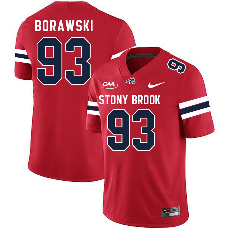 Stony Brook Seawolves #93 Anthony Borawski College Football Jerseys Stitched-Red